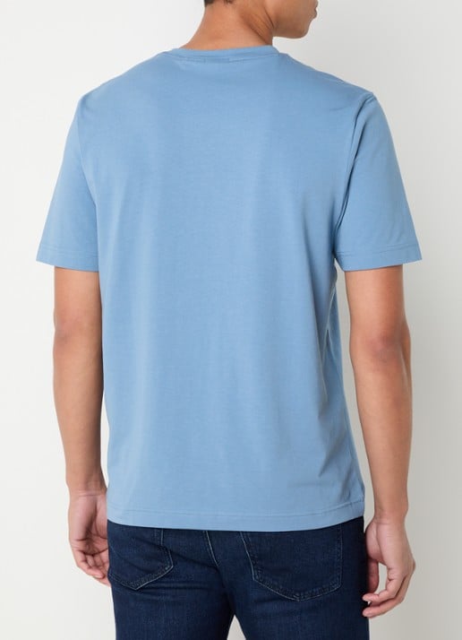 BOSS T-shirt van stretchkatoen met contrastlogo - achterkant 4 light/pastel blue-459 / blauw