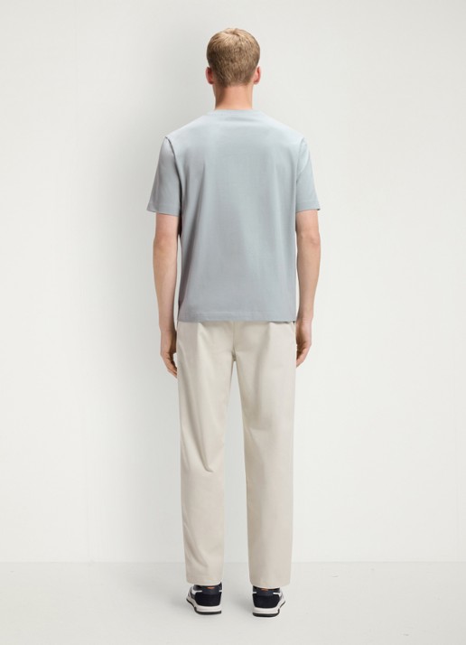 BOSS T-shirt van stretchkatoen met contrastlogo - achterkant 3 open grey-084 / grijs
