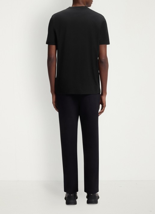 BOSS T-shirt van stretchkatoen met logodetail - achterkant 3 black-001 / zwart