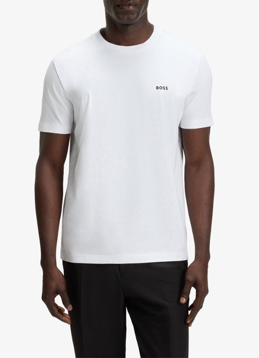 BOSS T-shirt van stretchkatoen met logodetail