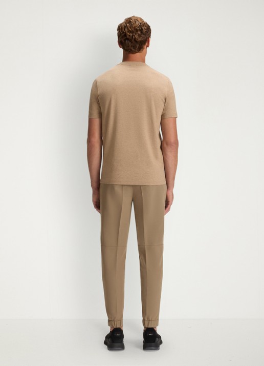 BOSS T-shirt van stretchkatoen met logodetail - achterkant medium beige-266 / beige