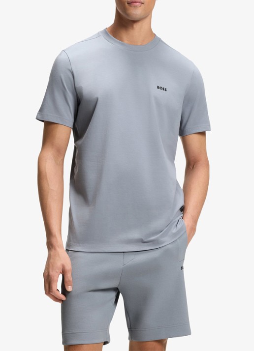 BOSS T-shirt van stretchkatoen met logodetail