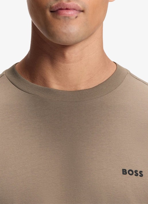 BOSS T-shirt van stretchkatoen met logodetail - detail 5 light/pastel green-336 / groen
