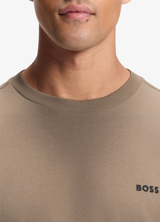 BOSS T-shirt van stretchkatoen met logodetail - detail 6 light/pastel green-336 / groen