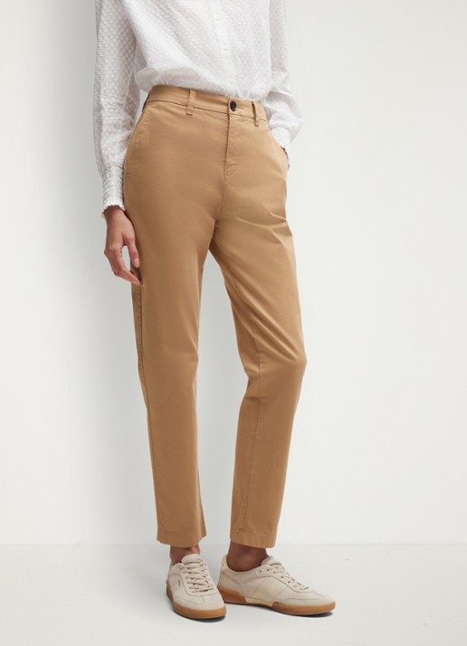BOSS Tachini high waist slim fit chino met steekzakken en stretch