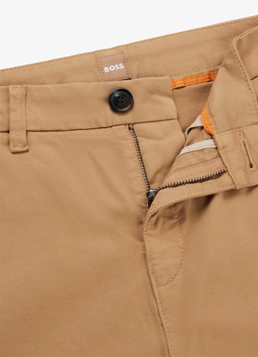 BOSS Tachini high waist slim fit chino met steekzakken en stretch - detail 5 camel