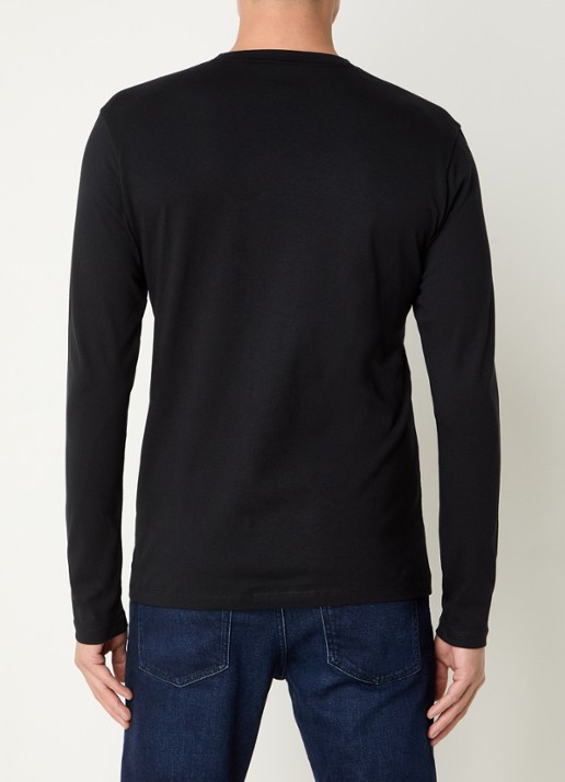 BOSS Tacks longsleeve met logo - achterkant 2 zwart