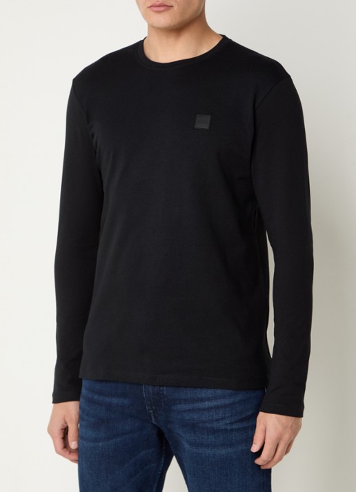 BOSS Tacks longsleeve met logo - detail 8 zwart