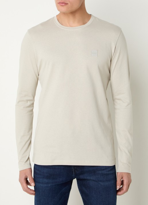 BOSS Tacks longsleeve met logo - detail 3 beige