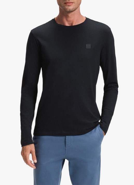 BOSS Tacks longsleeve met logo - detail 3 donkerblauw