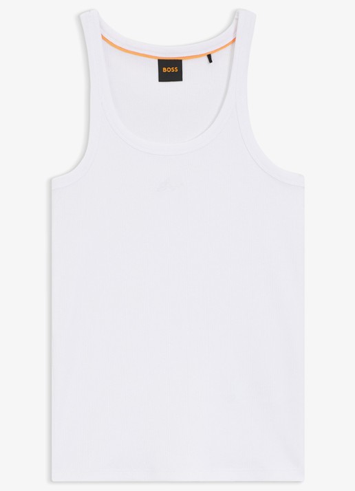 BOSS Tanktop in katoenblend - voorkant 2 wit
