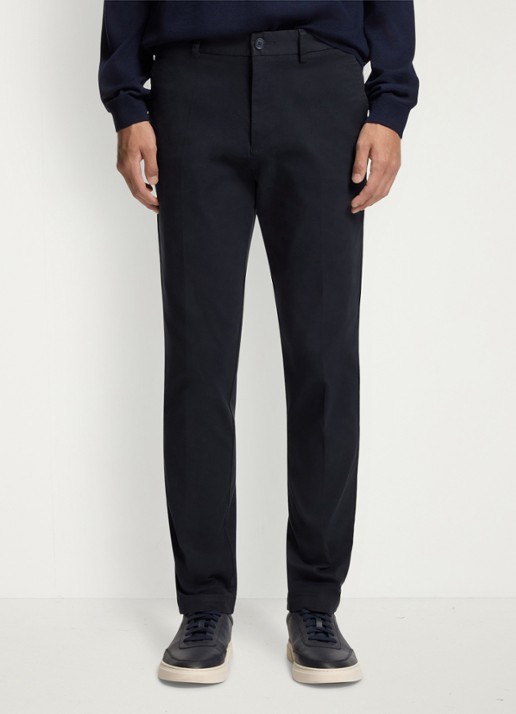 BOSS Tapered fit chino in katoenblend - detail 4 blauw