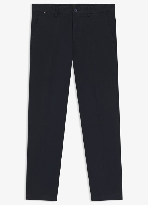 BOSS Tapered fit chino in katoenblend - voorkant 2 blauw