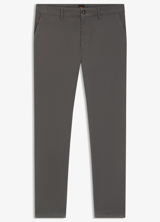 BOSS Tapered fit chino met steekzakken - voorkant 5 grijs