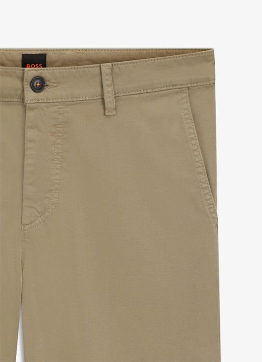 BOSS Tapered fit chino met steekzakken - detail 5 khaki