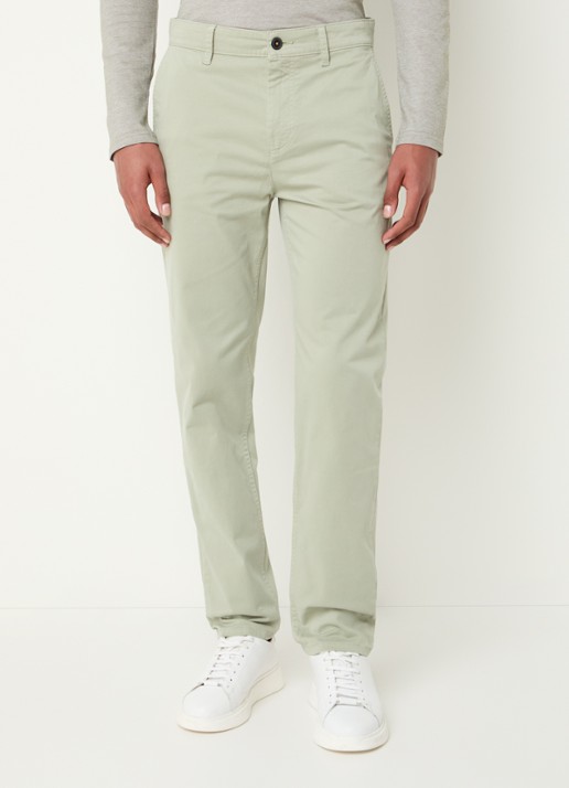 BOSS Tapered fit chino met steekzakken - detail 3 lindegroen