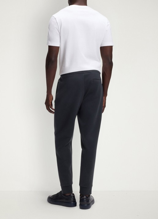 BOSS Tapered fit cropped joggingbroek met logo - achterkant blauw
