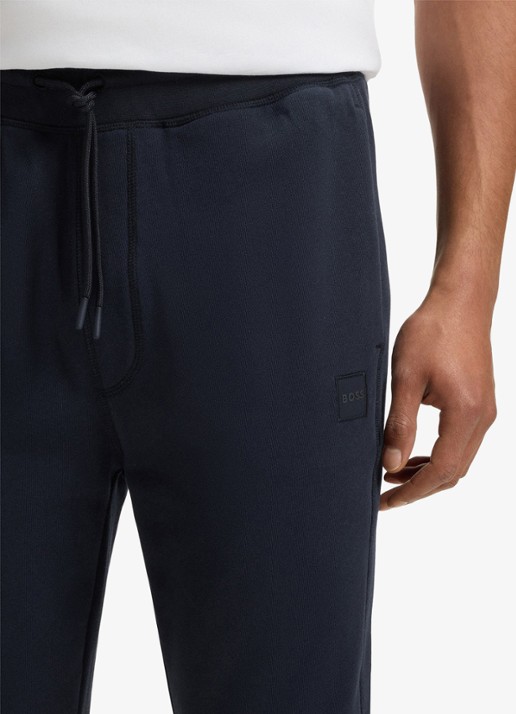 BOSS Tapered fit joggingbroek met logo en steekzakken - detail 2 donkerblauw
