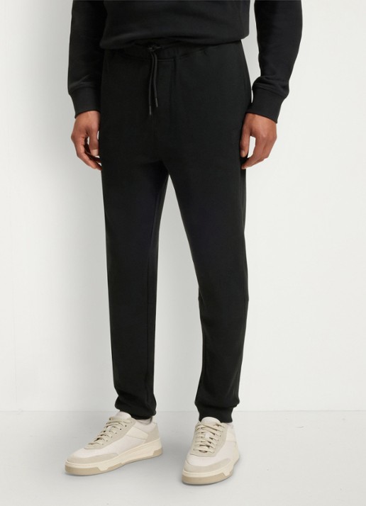 BOSS Tapered fit joggingbroek met logo en steekzakken - detail zwart