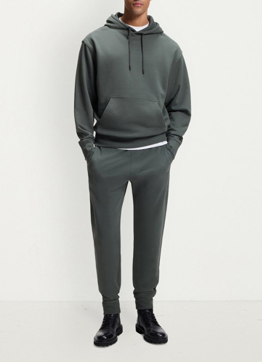 BOSS Tapered fit joggingbroek met logo - voorkant 5 open green-377 / groen