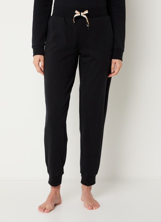BOSS Tapered fit loungebroek  - detail zwart