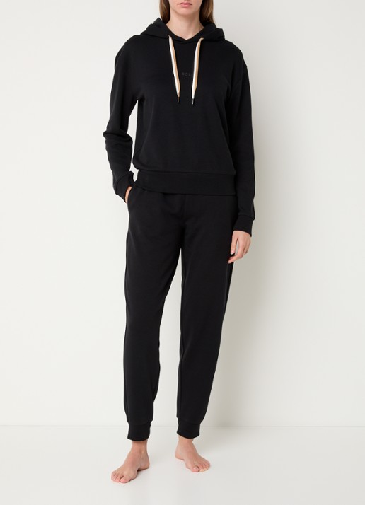 BOSS Tapered fit loungebroek  - voorkant 4 zwart