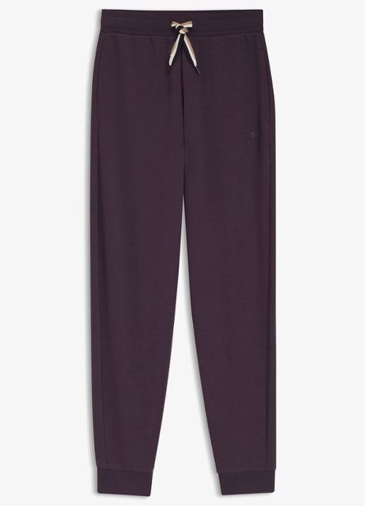 BOSS Tapered fit loungebroek  - voorkant 2 paars