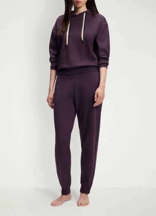 BOSS Tapered fit loungebroek  - voorkant 3 paars