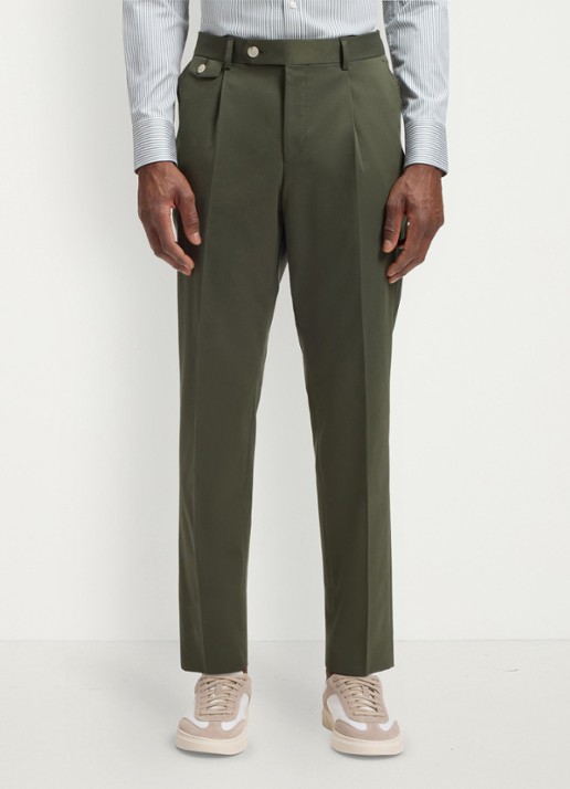 BOSS Tapered fit pantalon in katoenblend