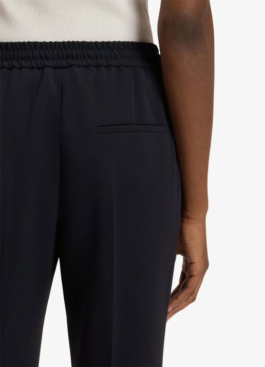 BOSS Tariyanah mid waist slim fit pantalon met stretch - detail blauw