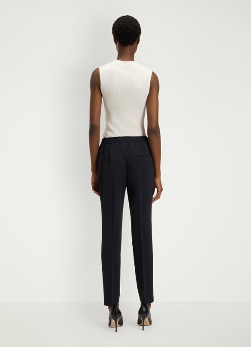 BOSS Tariyanah mid waist slim fit pantalon met stretch - detail 2 blauw