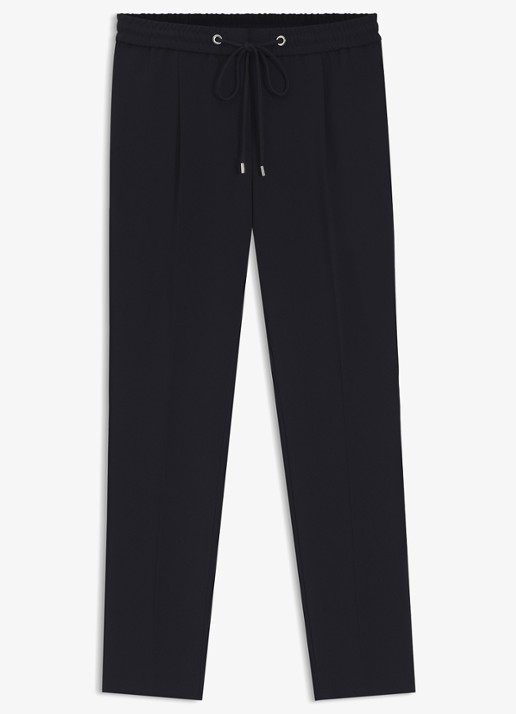 BOSS Tariyanah mid waist slim fit pantalon met stretch - voorkant 5 blauw