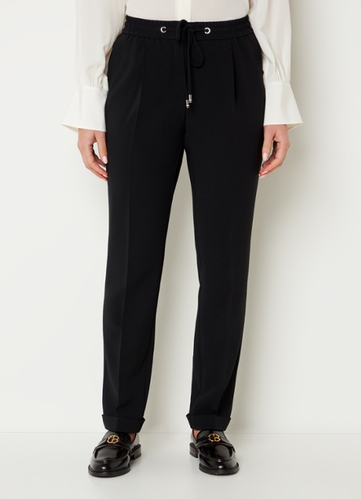 BOSS Tariyanah mid waist slim fit pantalon met stretch