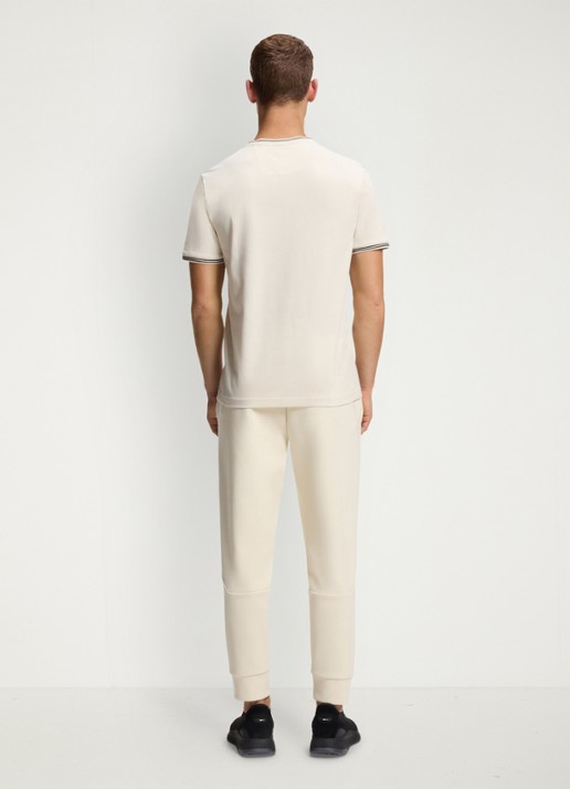 BOSS Taul T-shirt met logo en stretch - achterkant 5 parelmoer