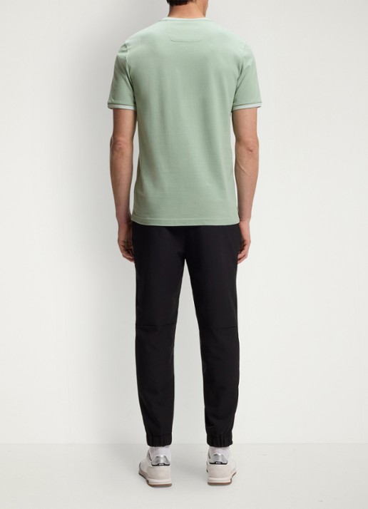 BOSS Taul T-shirt met logo en stretch - achterkant 5 groen