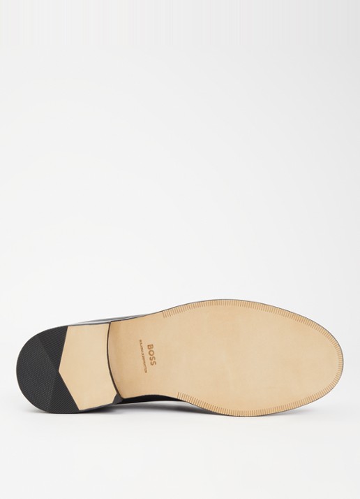 BOSS Tayil loafer van leer - detail 3 zwart