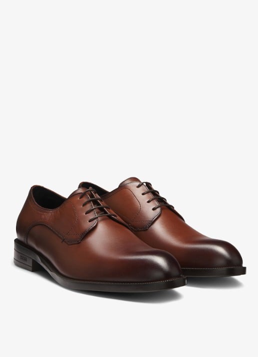 BOSS Tayil veterschoen van leer - detail 2 bruin