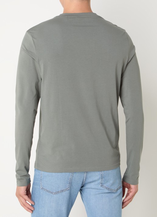 BOSS Tchark longsleeve met logoprint  - achterkant 4 lichtgrijs
