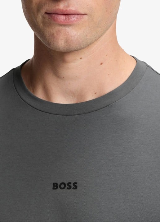 BOSS Tchark longsleeve met logoprint  - detail 5 middengrijs
