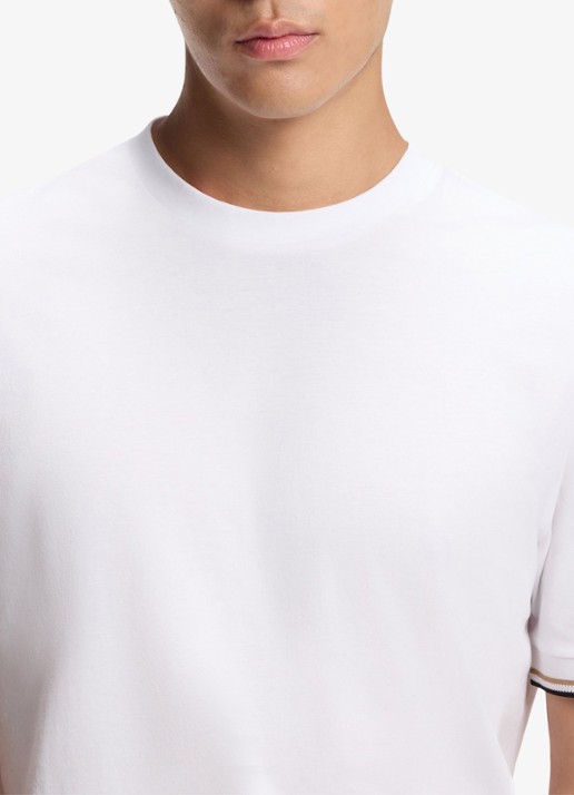 BOSS Thompson T-shirt met stretch - detail 7 wit