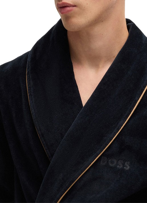 BOSS Tiago badjas van katoen - detail beige
