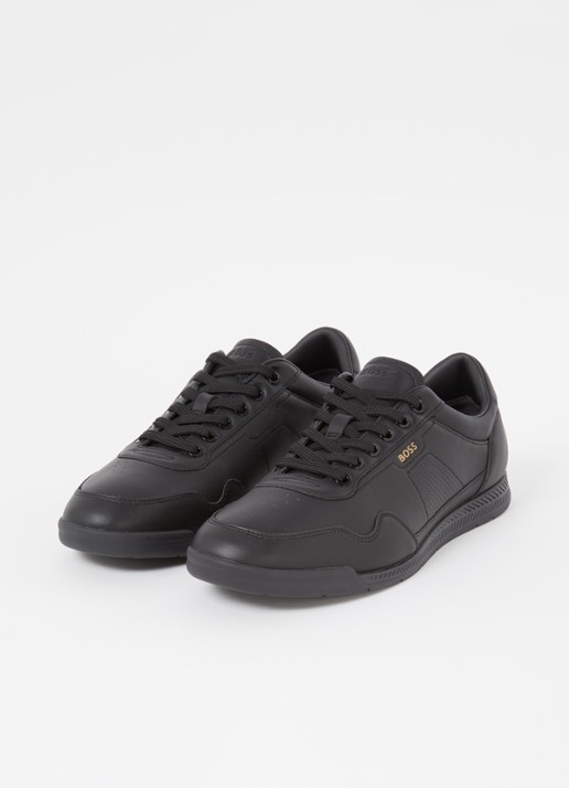 BOSS Titanium sneaker van leer - detail zwart
