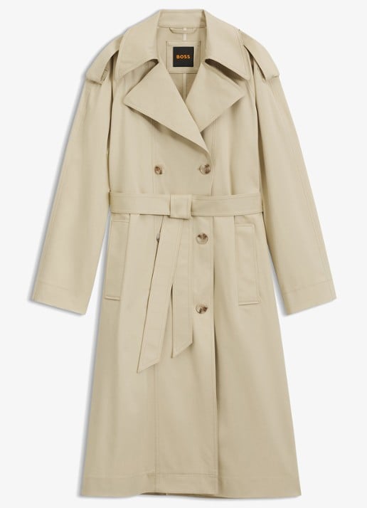 BOSS Trenchcoat met ceintuur en steekzakken