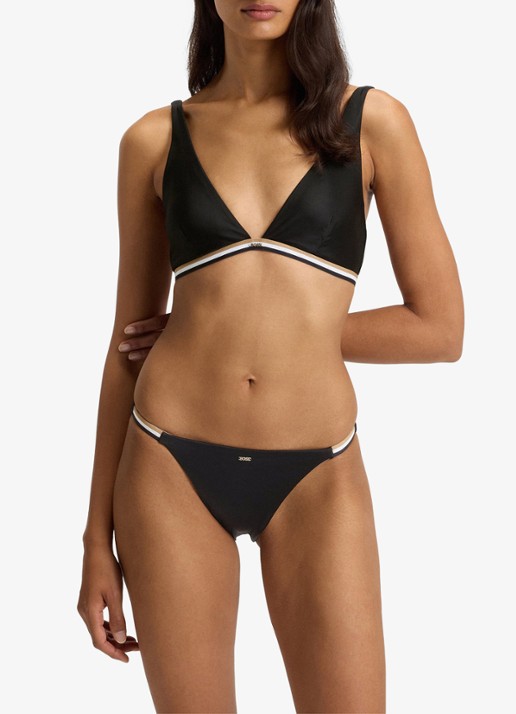 BOSS Triangel bikinitop met uitneembare vulling - voorkant 2 zwart