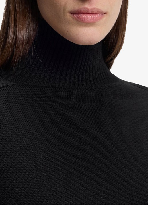 BOSS Trui jurk met col - detail 3 black-001 / zwart