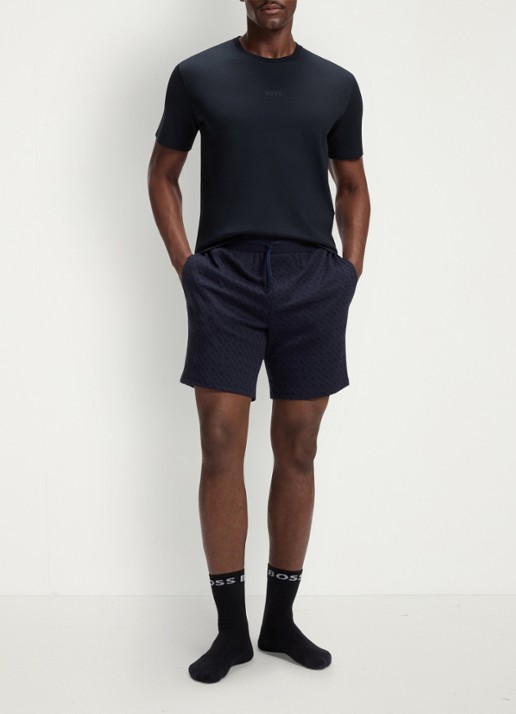 BOSS Tweedelige pyjama van katoen - voorkant 3 dark blue-406 / blauw