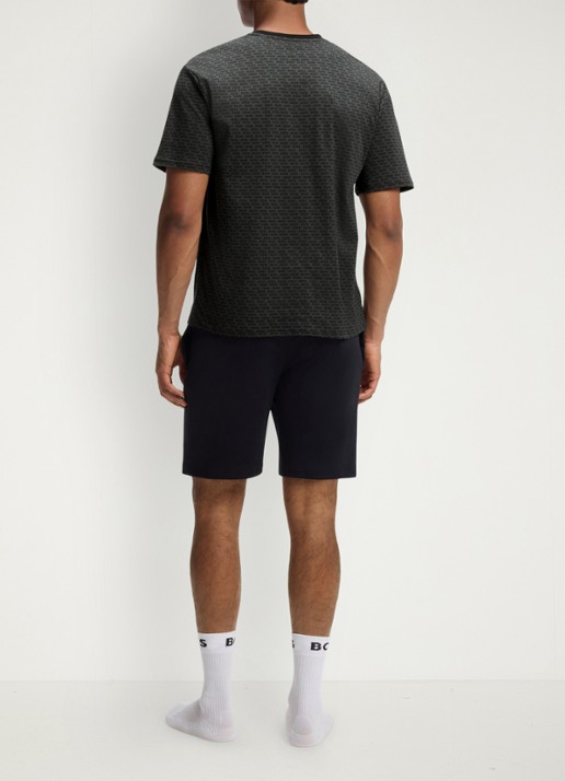 BOSS Tweedelige pyjama van katoen - achterkant black-002 / zwart