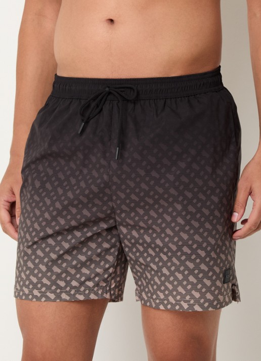 BOSS Vale zwemshorts met logoprint - detail donkergrijs