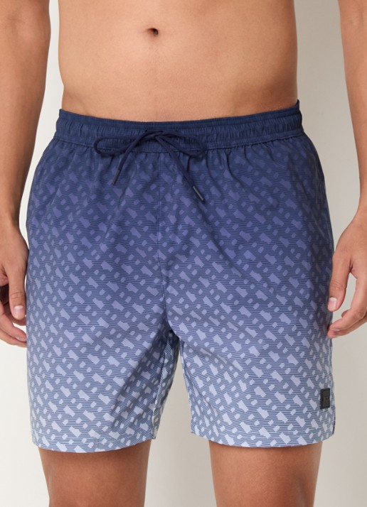BOSS Vale zwemshorts met logoprint - detail indigo