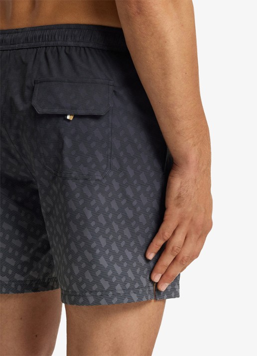 BOSS Vale zwemshorts met logoprint - detail 3 grijs